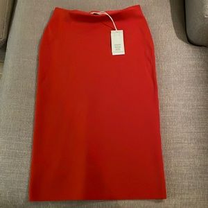 COS NWT Red Wool mid length skirt